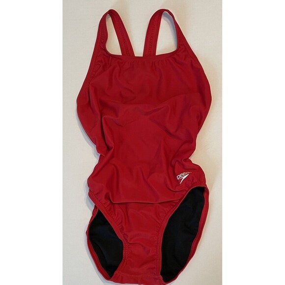 Speedo Women's Solid-Color One-Piece ProLT Swimsuit LC7 High Risk Red Size 8/34 - Picture 3 of 8